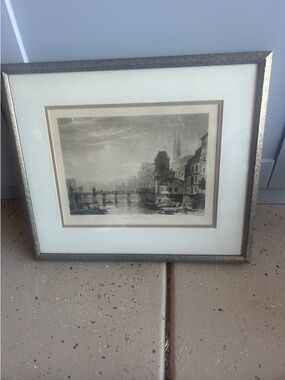 Tuner Basler Black and Cream Riverbank Etching Print